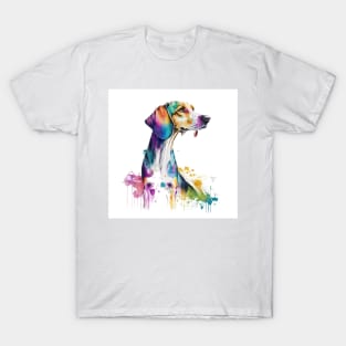 American Foxhound Dog In Watercolor & Pen T-Shirt